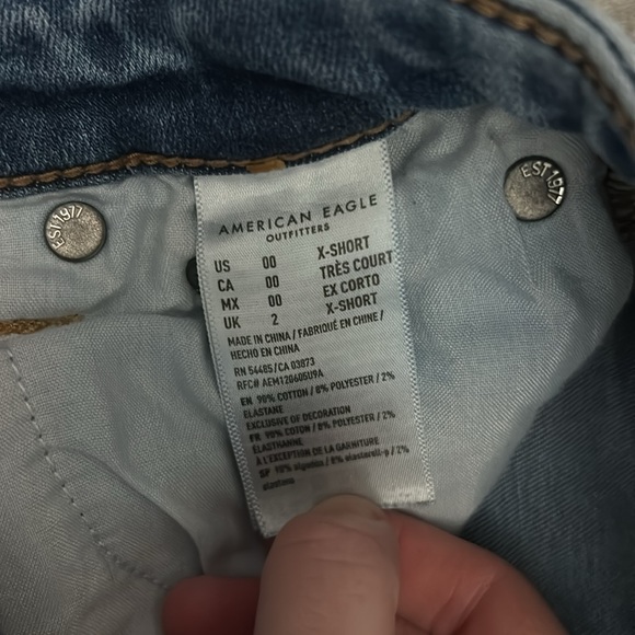 AE skinny semi-ripped high waisted jeans. Size 00 x-short - Picture 5 of 8